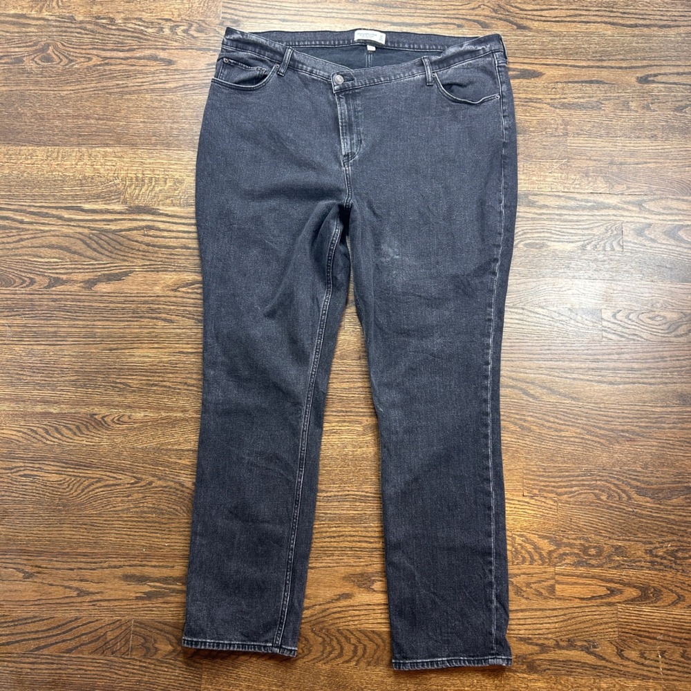 Abercrombie & Fitch Curve Love 90s Slim Straight Criss Cross Jeans Black 36/22L
